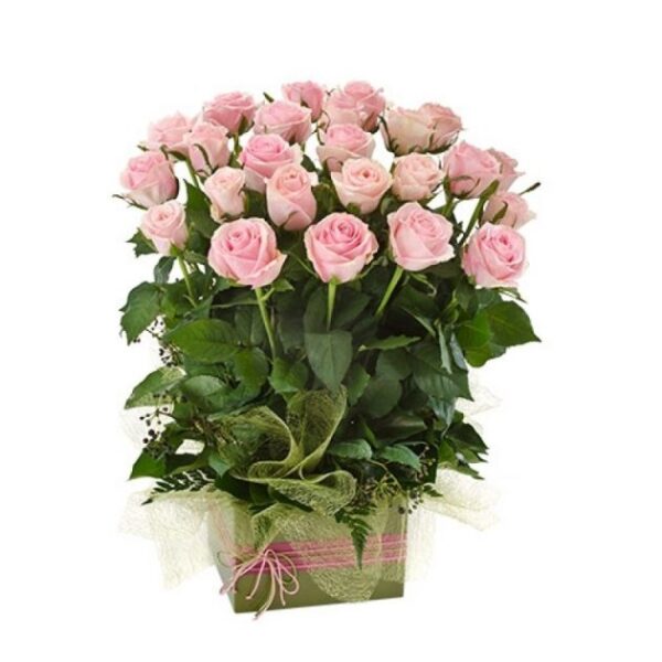 Long Stem Pink Roses Bouquet — Florist in Birtinya, QLD