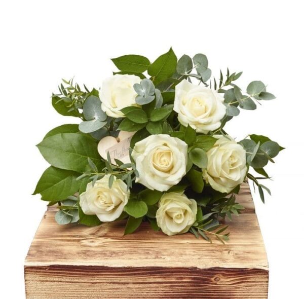 Half Dozen White Roses — Florist in Birtinya, QLD