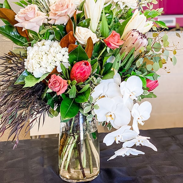 Pretty & Pastel Flowers Bouquet Medium Vase — Florist in Birtinya, QLD