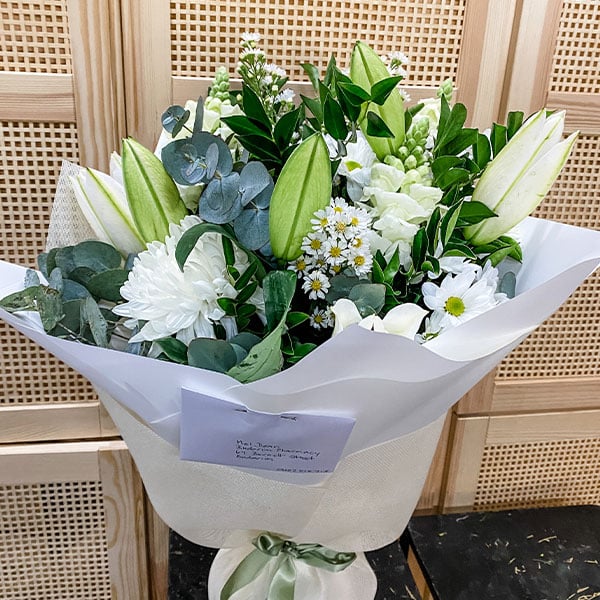 White Flower Bouquet — Florist in Birtinya, QLD