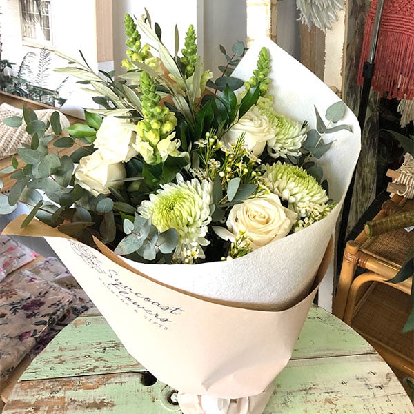 White Flowers Small Bouquet — Florist in Birtinya, QLD