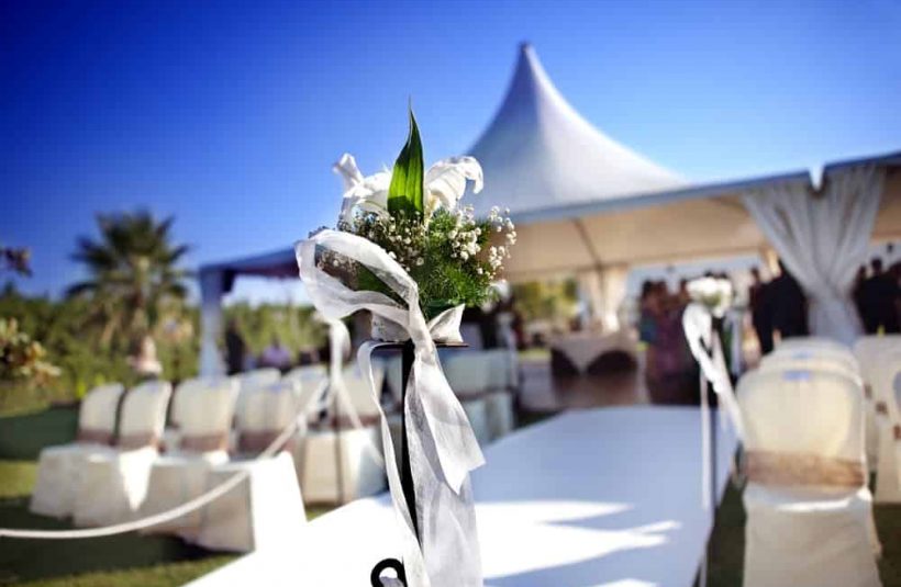 Flowers At Wedding Alter — Florist in Birtinya, QLD