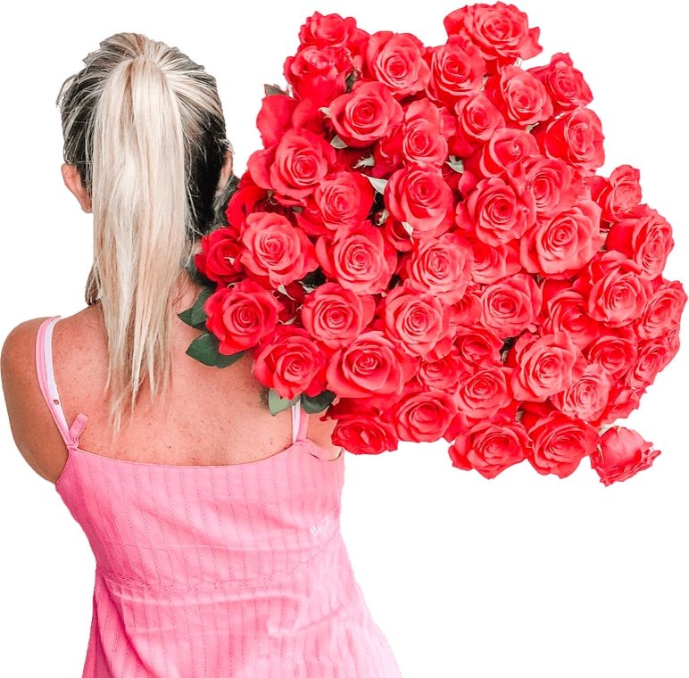 Woman Carrying Bouquet of Flowers — Florist in Birtinya, QLD