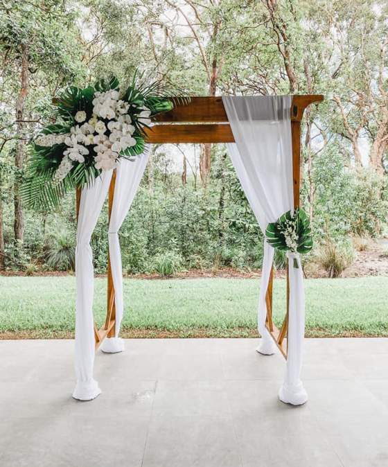 Decorated Wedding Arbour — Florist in Birtinya, QLD